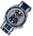Seiko 5 Sports Honda Super Cub Limited Edition Blue Dial Two Tone NATO Strap Watch For Men - SRPK37K1